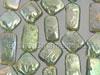 Goldish Peridot Square Coin Pearl