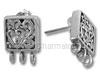 Silver 3 Square Chandelier Earring