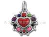 Multi-Color Stones Heart Charm