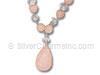 17" Rose Quartz, Clear Crystal Silver Wire Necklace