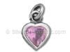 Sterling Silver Pink CZ Heart Charm
