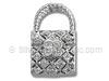 3D Silver Purse Charm with Cubic Zirconia