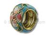 Light Blue Cloisonne Flower Spacer Bead