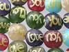 Multi Color 'Love You' Circular Style Glass Beads