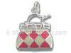 Pink and White Checkered Enamel Purse