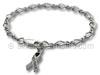 7" Sterling Bracelet with Survivor Ribbon