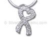 CZ Heart Awareness Ribbon Slider