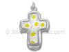 Sterling Silver Cross Charm Murano Glass Daisy