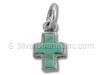 Sterling Silver Stone Cross Charm