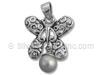 Butterfly Gray Pearl Pendant