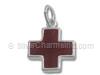 Sterling Silver Enamel Red Cross Charm