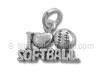 I Love Softball Charm