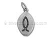 Sterling Silver Oval Religious Fish Charm