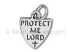 Sterling Silver Protect Me Lord Shield Charm