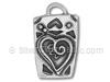 Sterling Silver Crowned Heart Charm