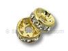 8mm Gold Plated Rhinestone Rondell 10pcs