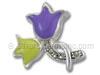 Sterling Silver Yellow and Purple Flowers Charm