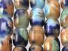 Rounded Cylindrical Flower Style Glass Beads