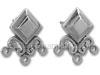 Silver Diamond Shape Post Earring