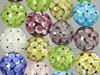 Round Floral Glass Beads