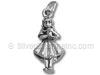 3D Sterling Silver Charm Girl Holding a Book