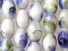 Oval Shaped Flower Style Glass Beads