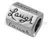 "Laugh" Silver Spacer Bead