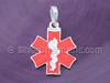 Silver Red Enamel Medical ID Charm