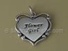 Filigree Flower Girl Heart Charm