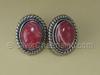 Silver Rhodochrosite Post Earrings