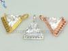 7mm CZ Solitaire Triangle Fringe Pendant