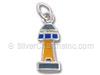 Sterling Silver Enamel Lighthouse Charm