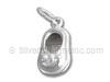 Silver Hollow Puffed Slipper Charm