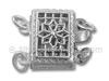 Sterling Silver Filigree Rectangular Clasp