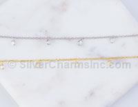 3mm CZ Drop Chain by Foot