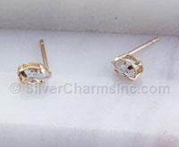 14K gold filled CZ marquise studs
