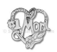 #1 Mom with Heart Charm
