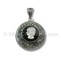 Cameo with Marcasite Pendant