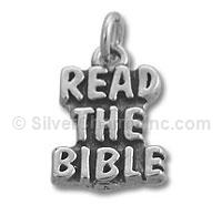 Sterling Silver Read the Bible Phrase Charm