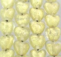 Gold Foil Heart Glass Beads