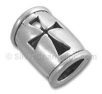 Silver Spacer with Cross