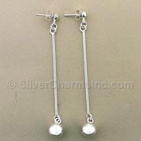 Bar Earring with Ball