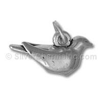 3D Silver Dove Charm