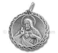 Sterling Silver Large Round Jesus Christ Charm