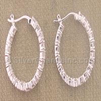 Cubic Zirconia Hoop Earrings