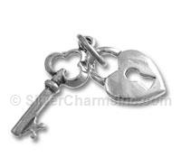 Locked Heart with Key Charm