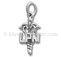 Silver Medical Sign with LPN Charm