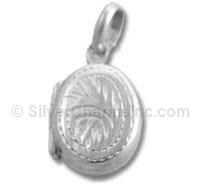 Silver Oval Locket with Designs
