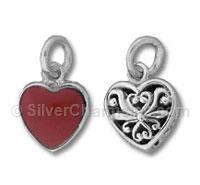 Sterling Silver Stone Heart Charm