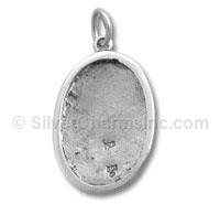 Sterling Silver Plain Oval Picture Frame Charm